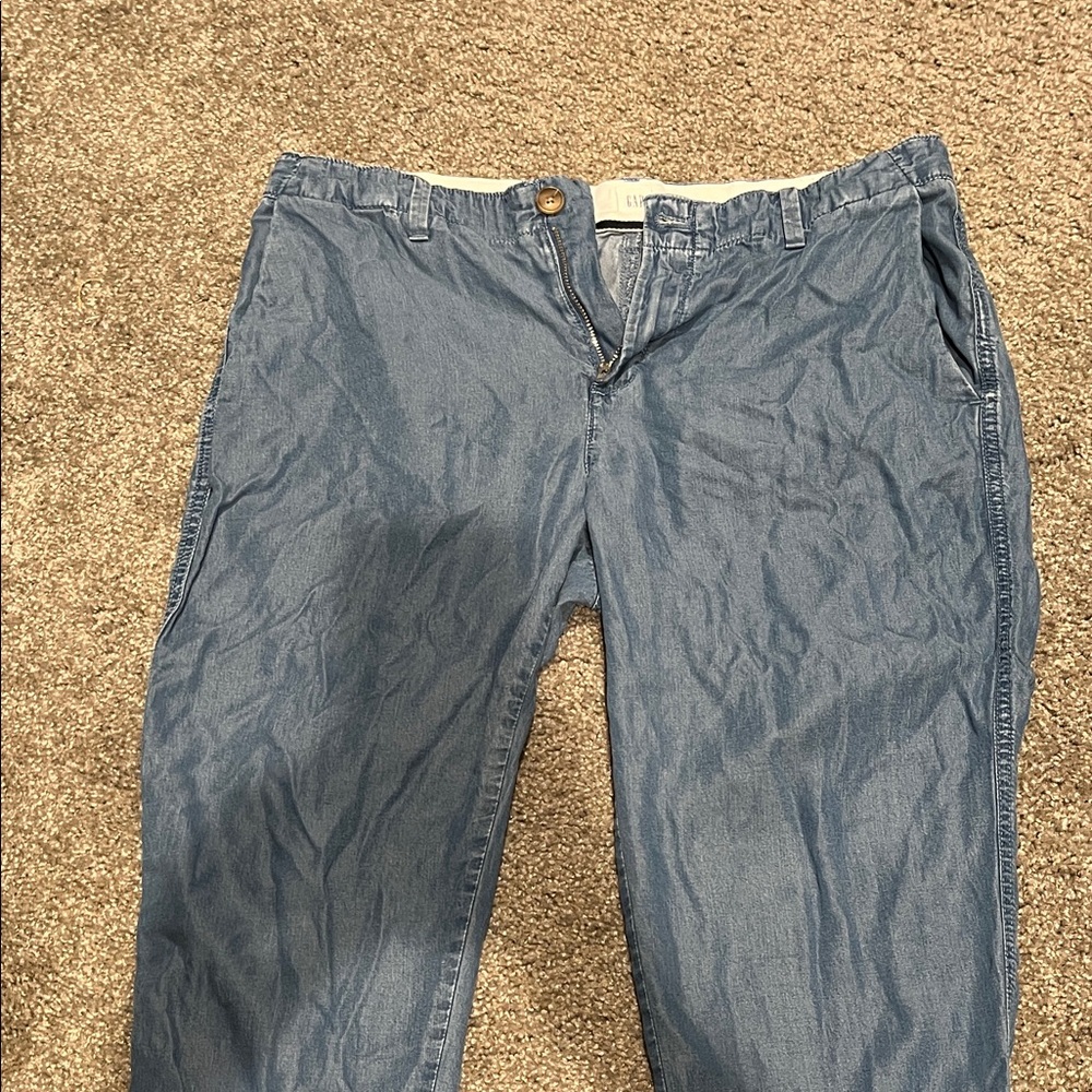 GAP Striped Blue and White Chino Pants